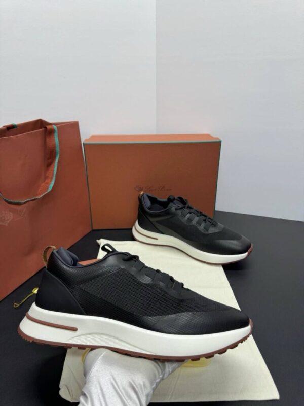 LORO PIANA SNEAKER LEATHER BLACK - Afbeelding 2