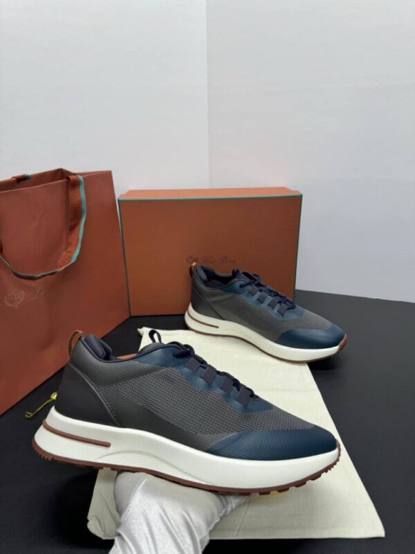 LORO PIANA SNEAKER LEATHER NAVY BLUE - Afbeelding 2