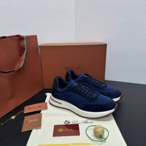 LORO PIANA SNEAKER SUEDE BLUE